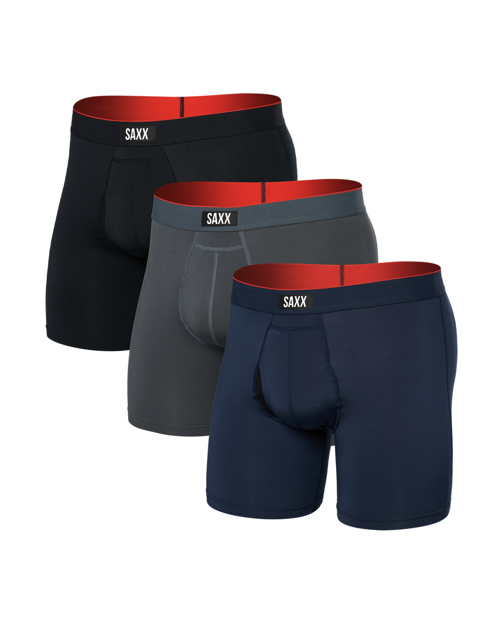 SAXX - MULTI-SPORT MESH BOXER BRIEF FLY 6" 3PK - TNB