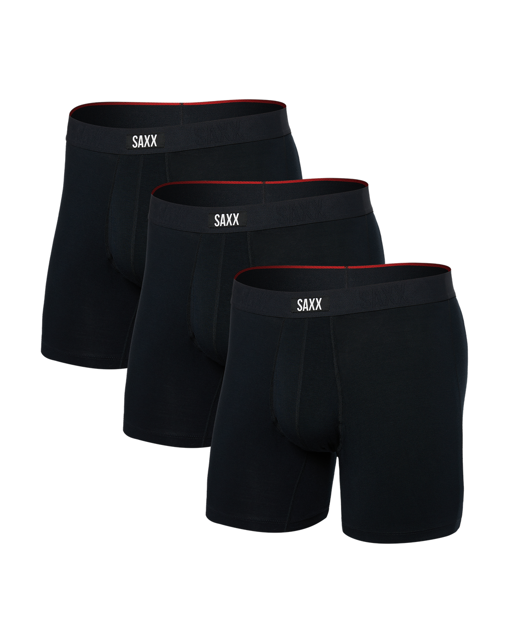 SAXX - VIBE EXTRA SOFT COMFORT BOXER BRIEF FLY 6" 3PK - BLK