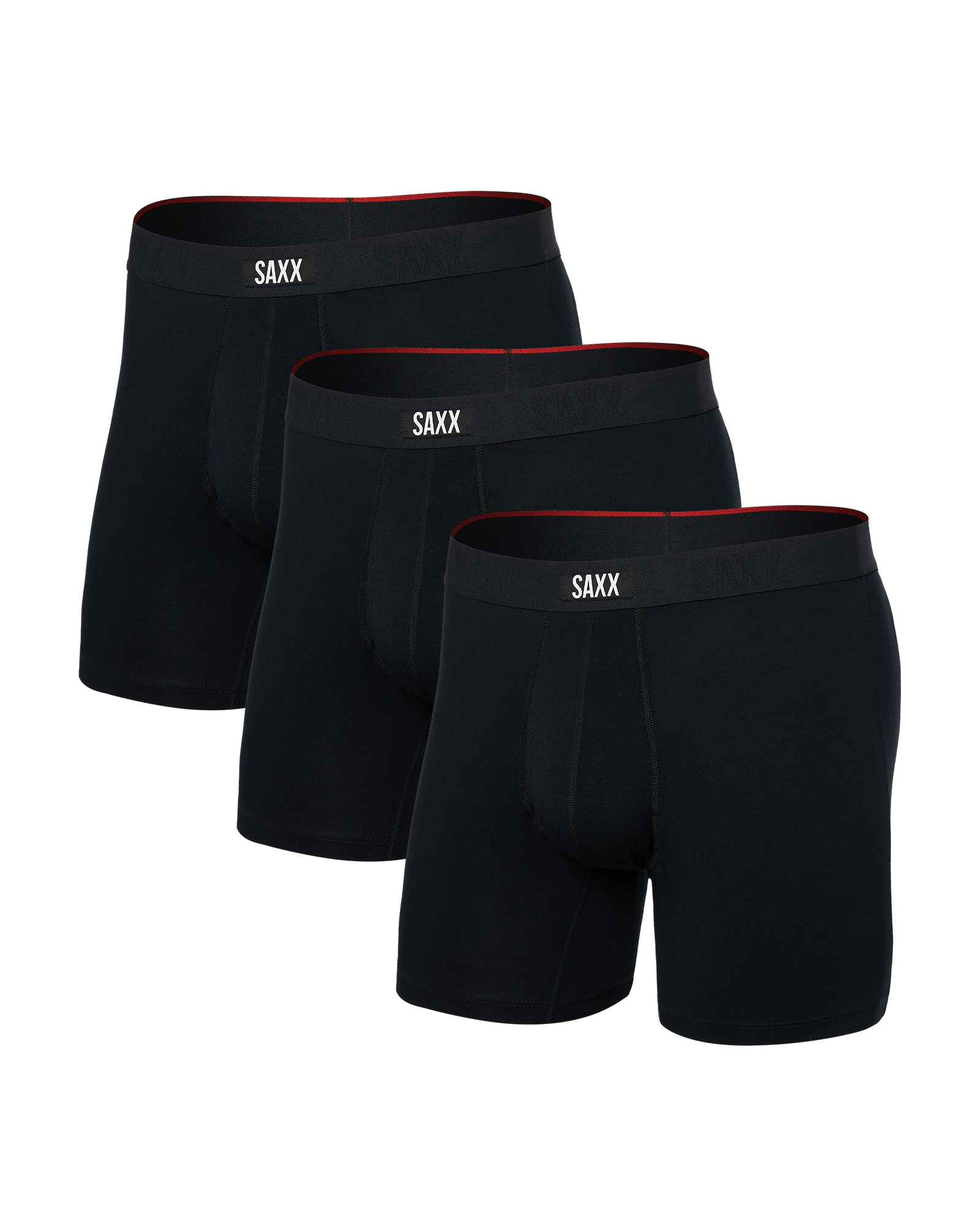 SAXX - VIBE EXTRA SOFT COMFORT BOXER BRIEF FLY 6" 3PK - BLK
