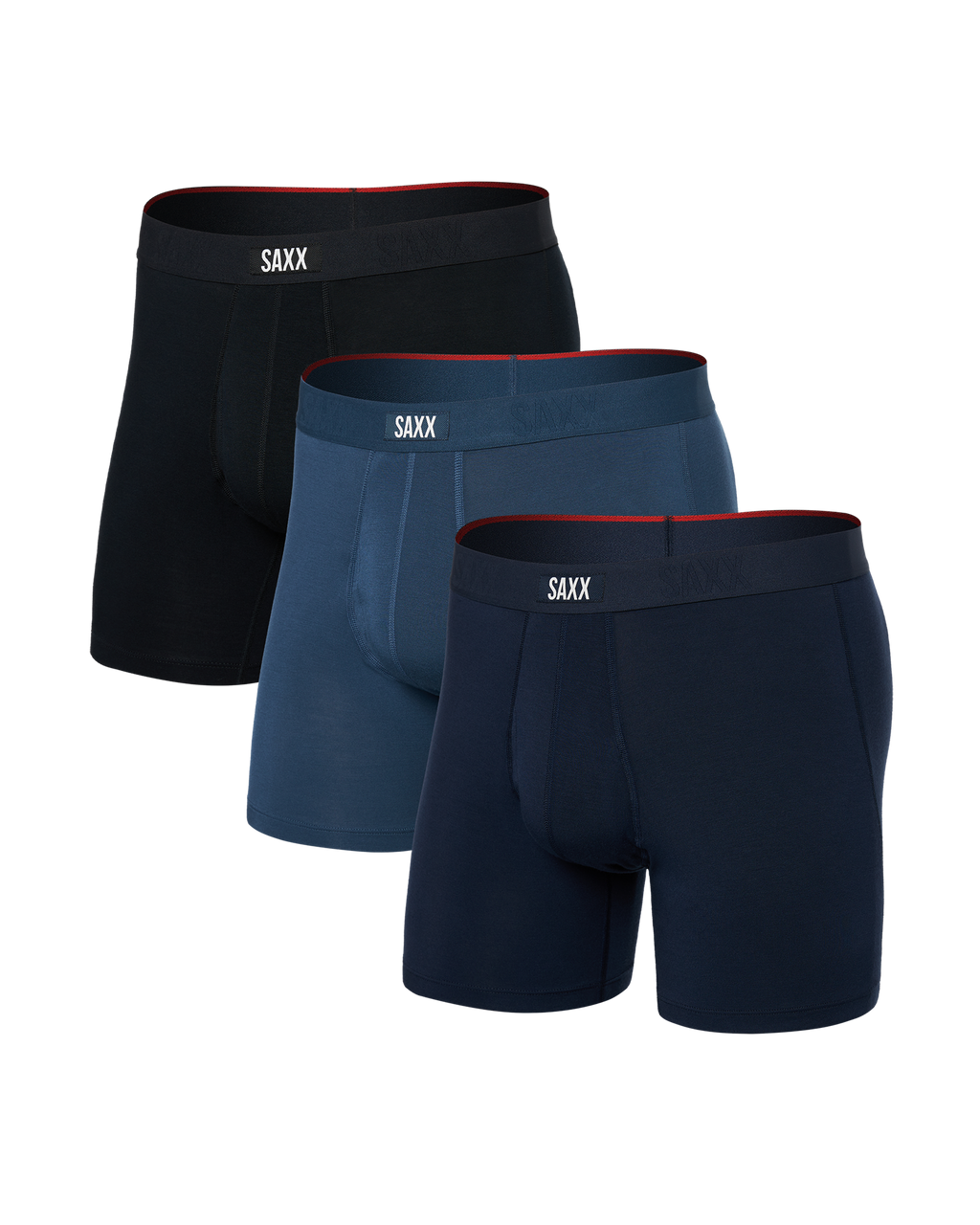 SAXX - VIBE EXTRA SOFT COMFORT BOXER BRIEF FLY 6" 3PK - DKD