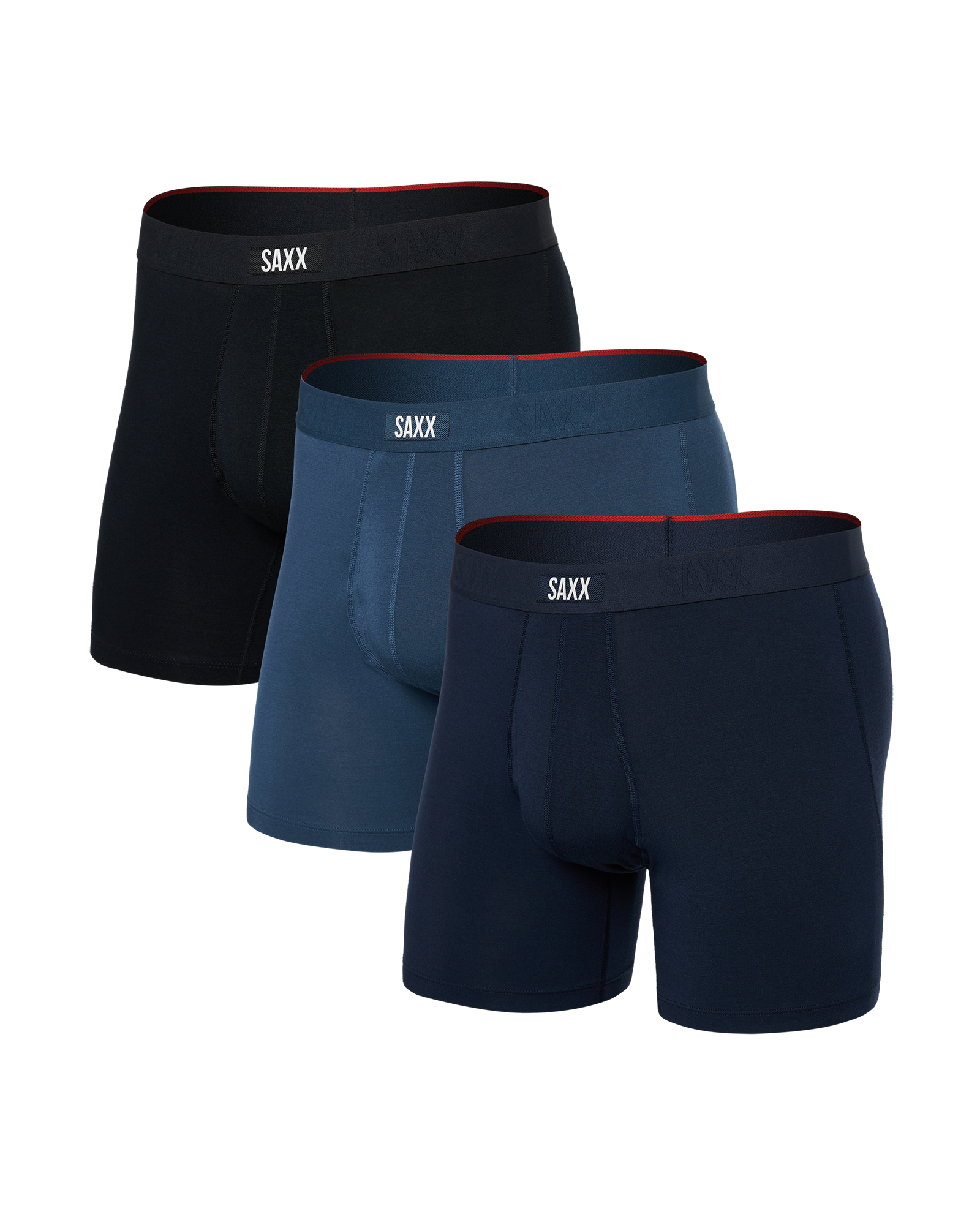 SAXX - VIBE EXTRA SOFT COMFORT BOXER BRIEF FLY 6" 3PK - DKD