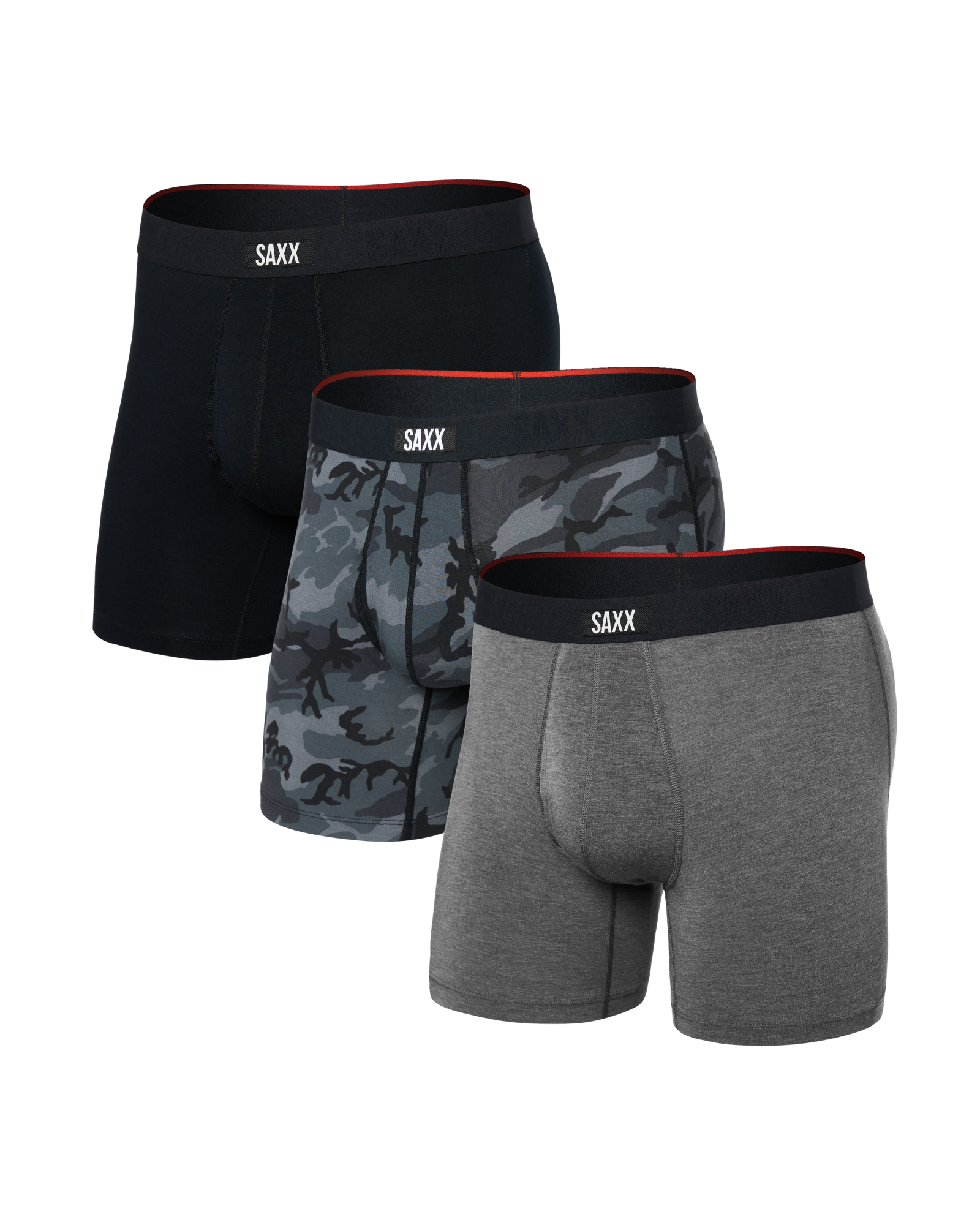 SAXX - VIBE EXTRA SOFT COMFORT BOXER BRIEF FLY 6" 3PK - WCG