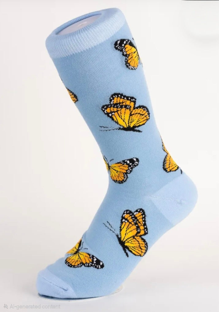 moJJa - Women's - BUTTERFLY Crew Socks