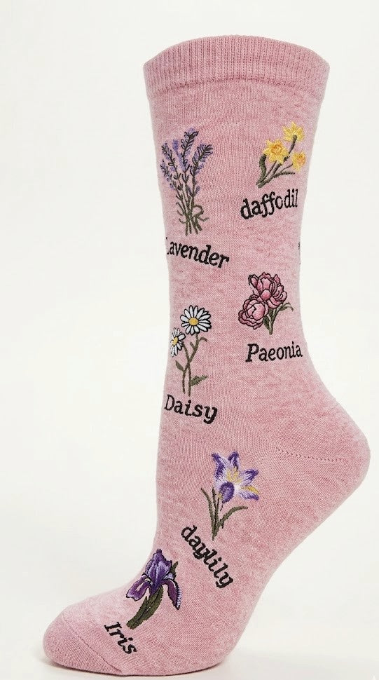 CRAZY TOES - LADIES - WILD FLOWER Crew Socks