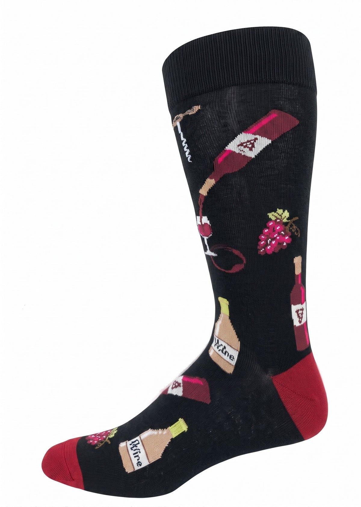 CRAZY TOES - MEN'S - WINE THEME Crew Socks