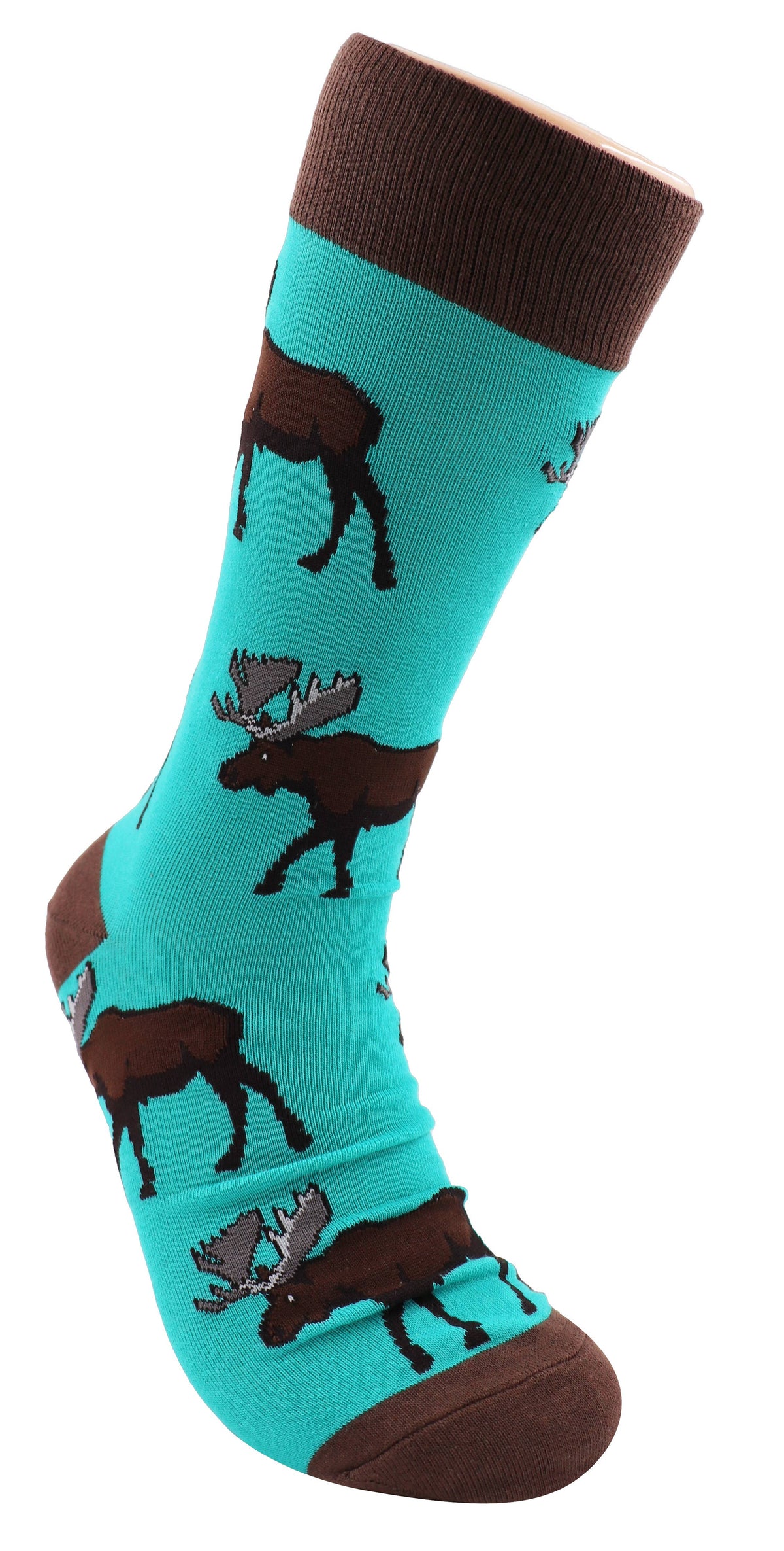 SoXcellent - Moose Unisex Fun Crew Novelty Funny Socks - M