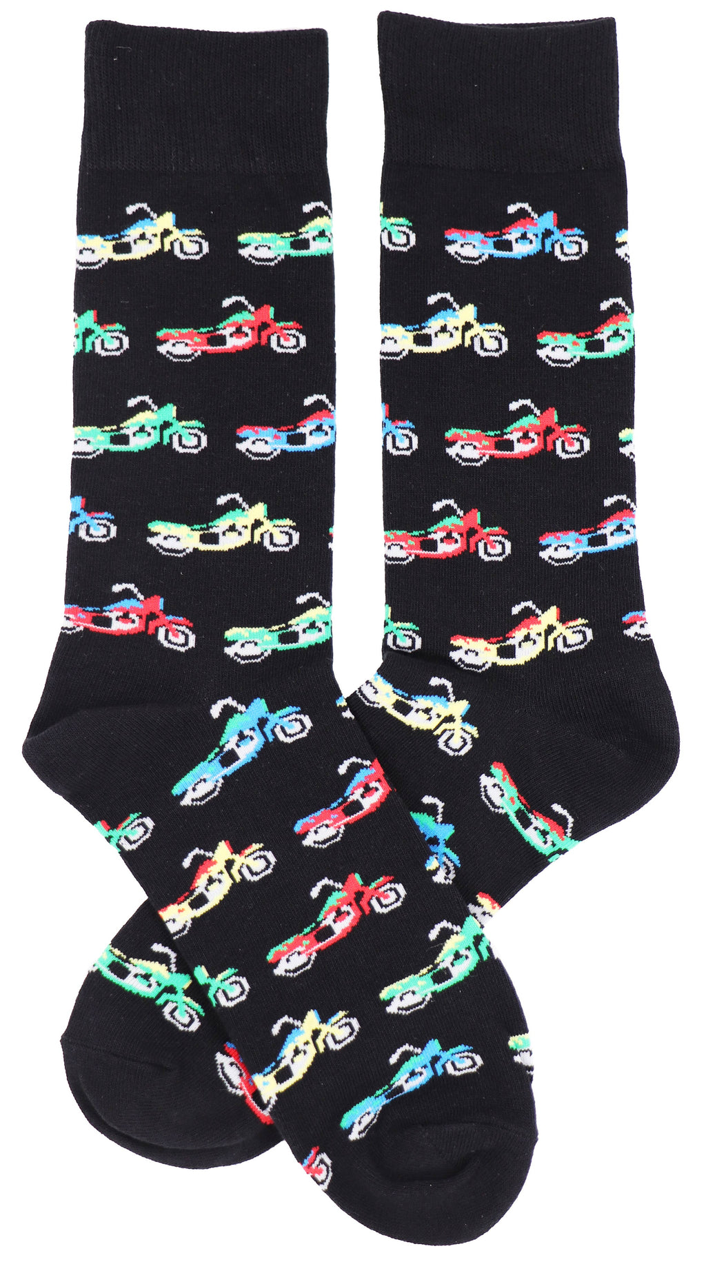 SoXcellent - Motorcycle Black Unisex Crew Novelty Socks (7-12) - M