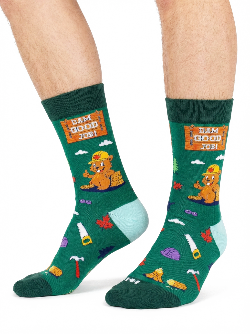 Northern Icons Canada - DAM GOOD JOB Crew Socks – Funny Beaver Graphic Canada Workwear Socks