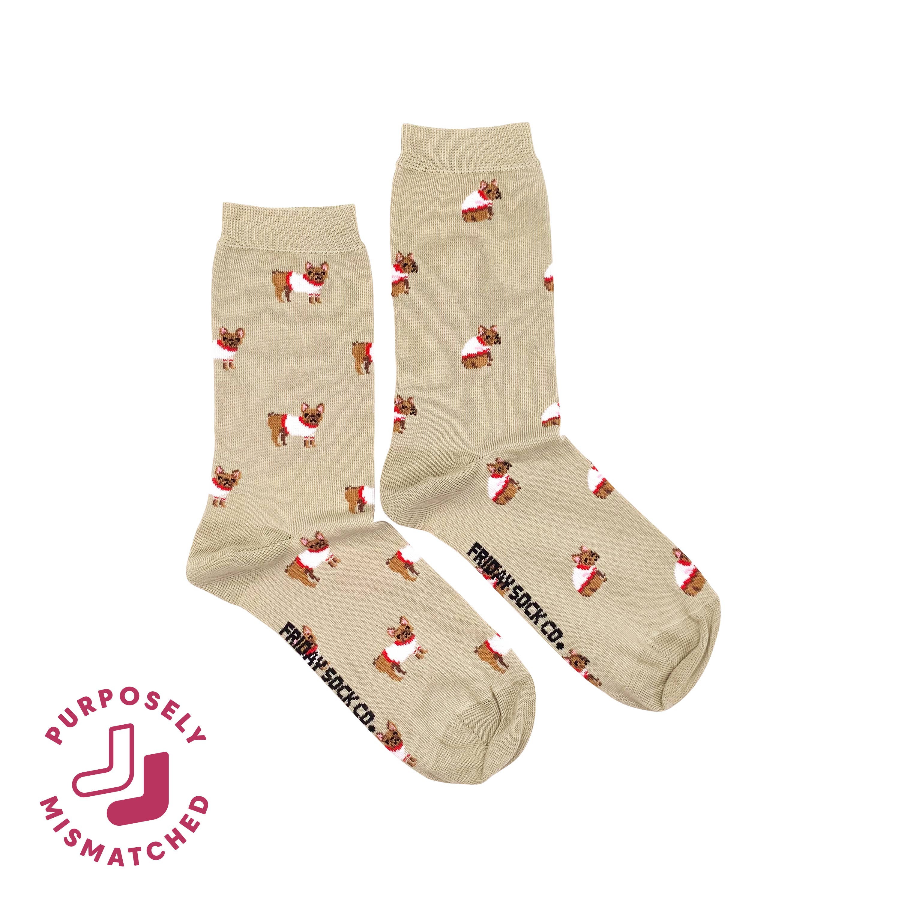 Friday Sock Co. - Women's French Bulldog Crew  Socks - Combed Cotton
