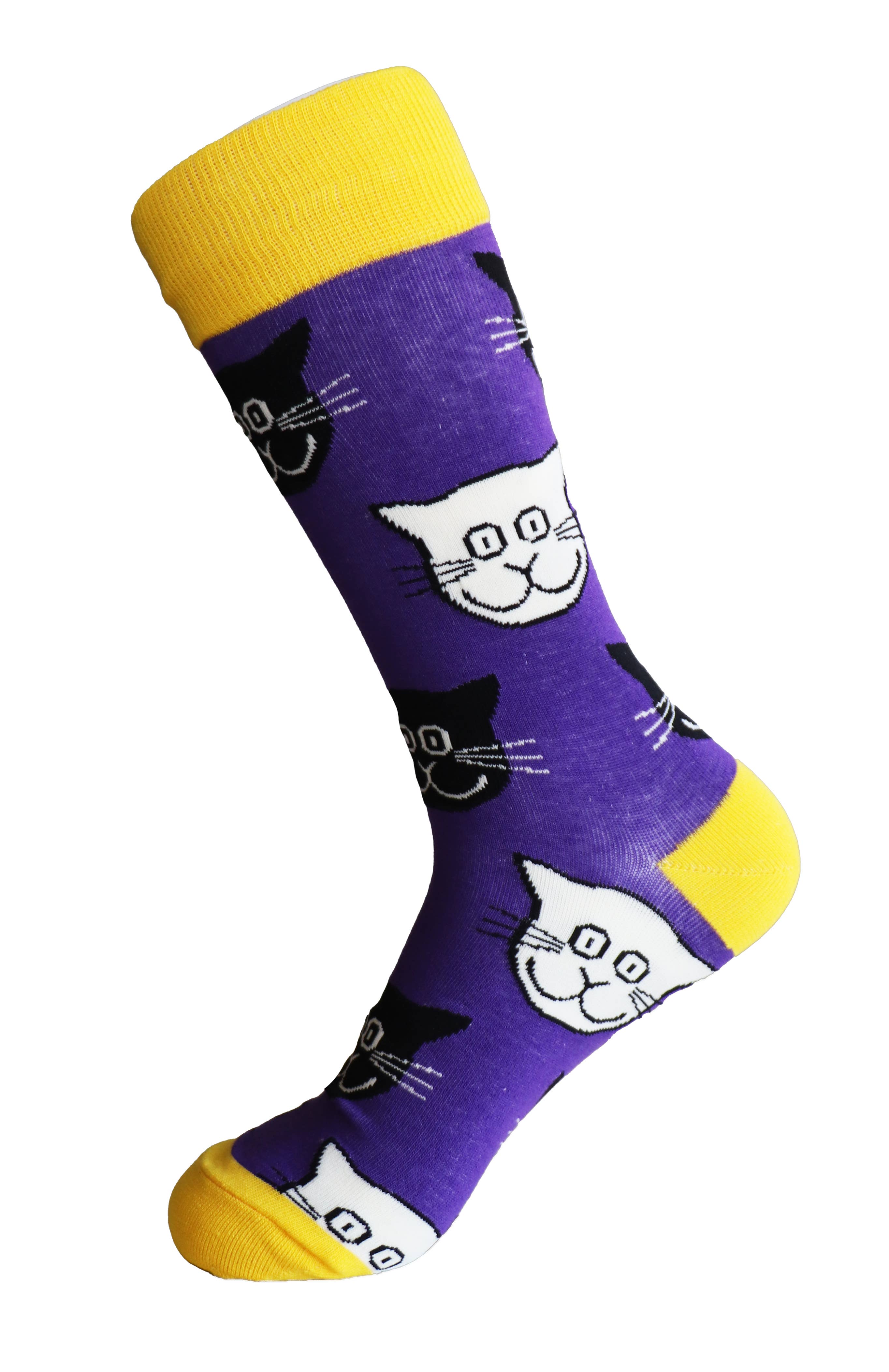 SoXcellent - Black White Cat Animal Unisex Casual Pattern Crew Fun Socks