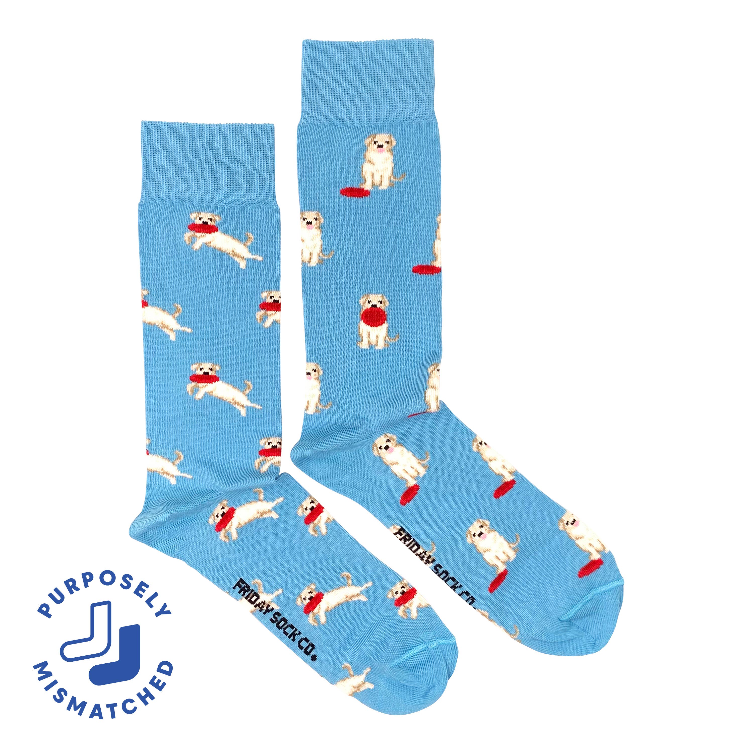 Friday Sock Co. - Men's Dog & Frisbee Mid-Calf Socks