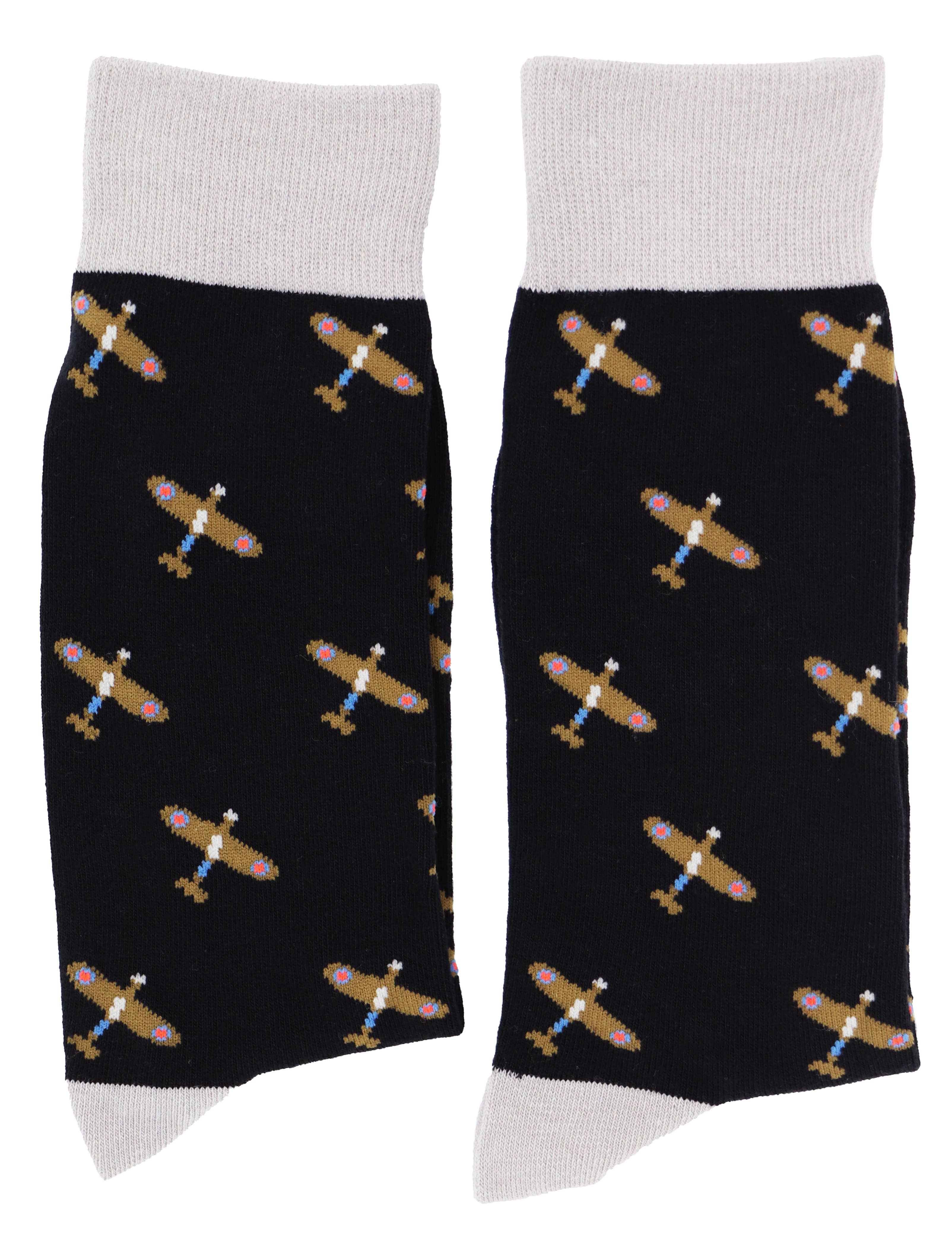 SoXcellent - Hawkers Flying Plane Unisex Crew Novelty Funny Socks