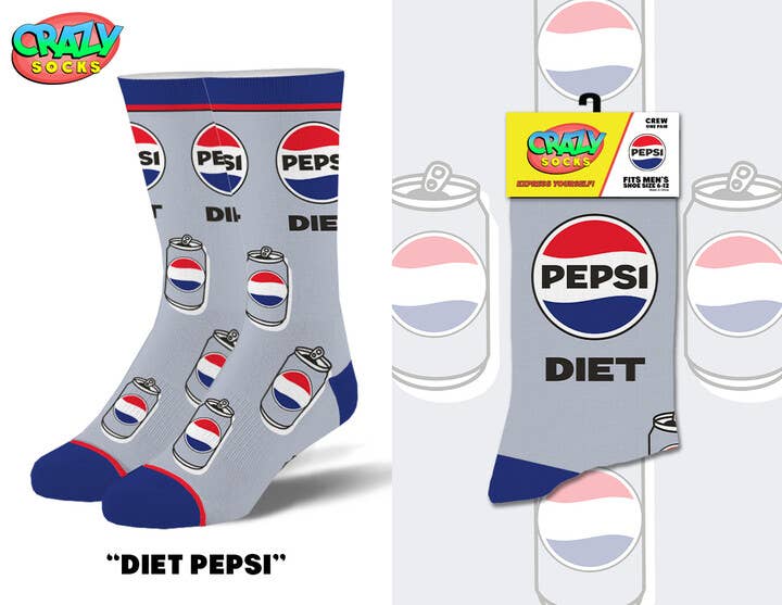 Crazy Socks - Diet Pepsi - Mens Crew Folded