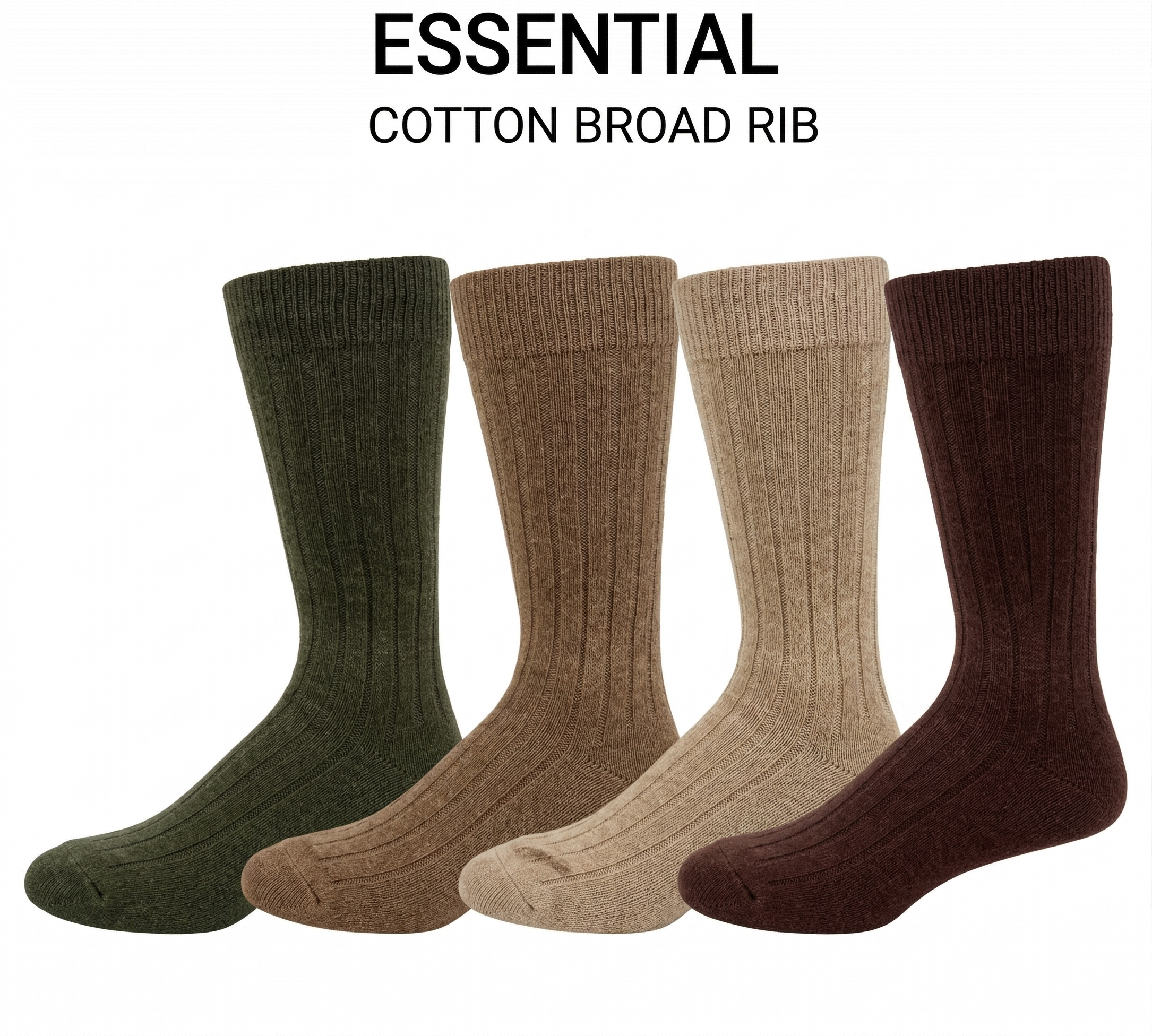 KEY - Men's Dress Socks - Cotton Broad Rib