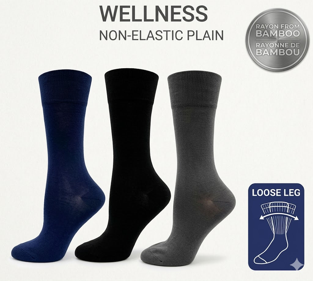 KEY - Diabetic Wellness - Women's - non-Elastic - Plain Ribbed Top - Crew Socks-Bamboo (Copy)
