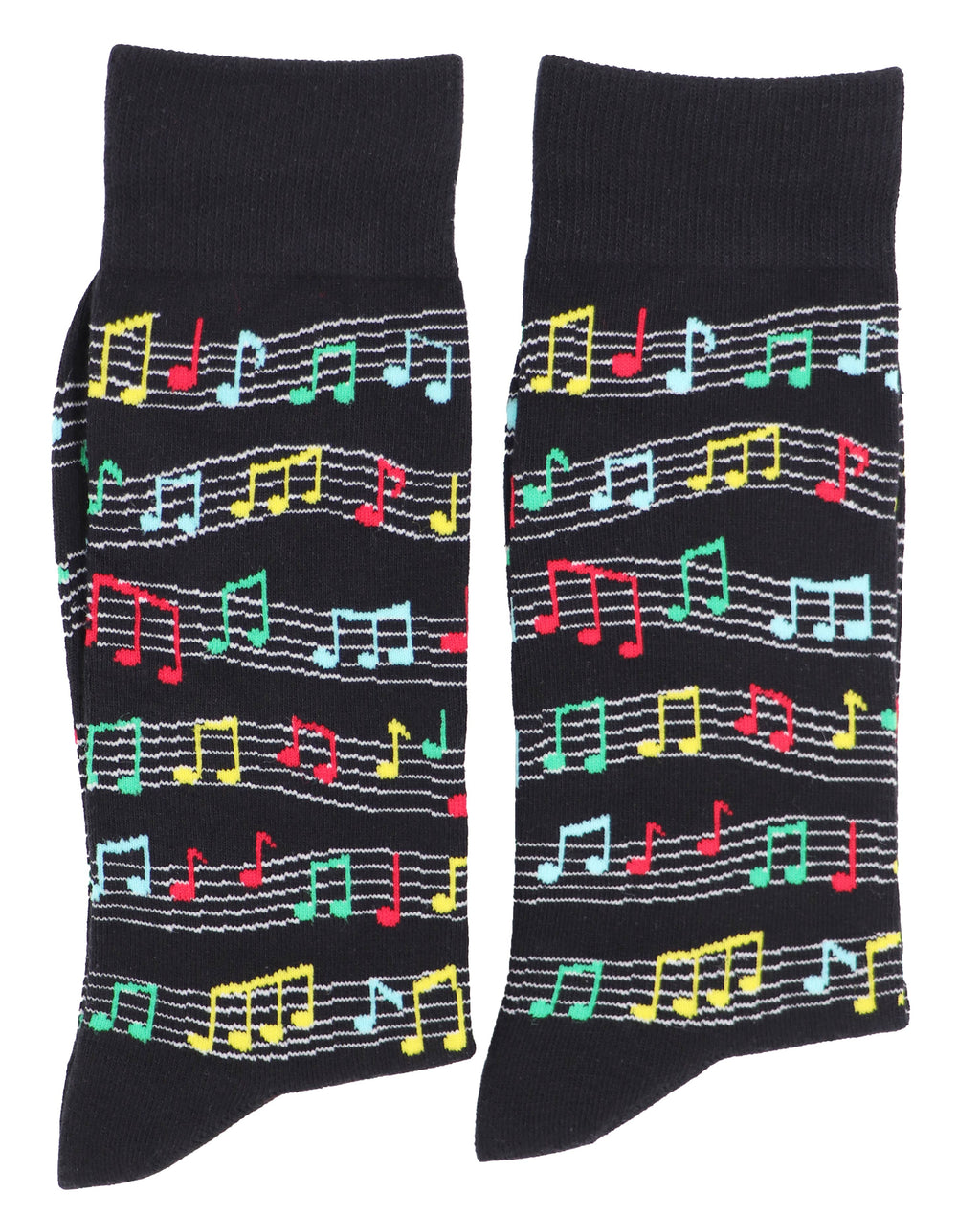 SoXcellent - Music Note Wave Black Unisex Crew Novelty Funny Socks