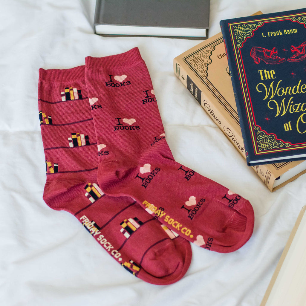 Friday Sock - Women's - I Love Books Socks