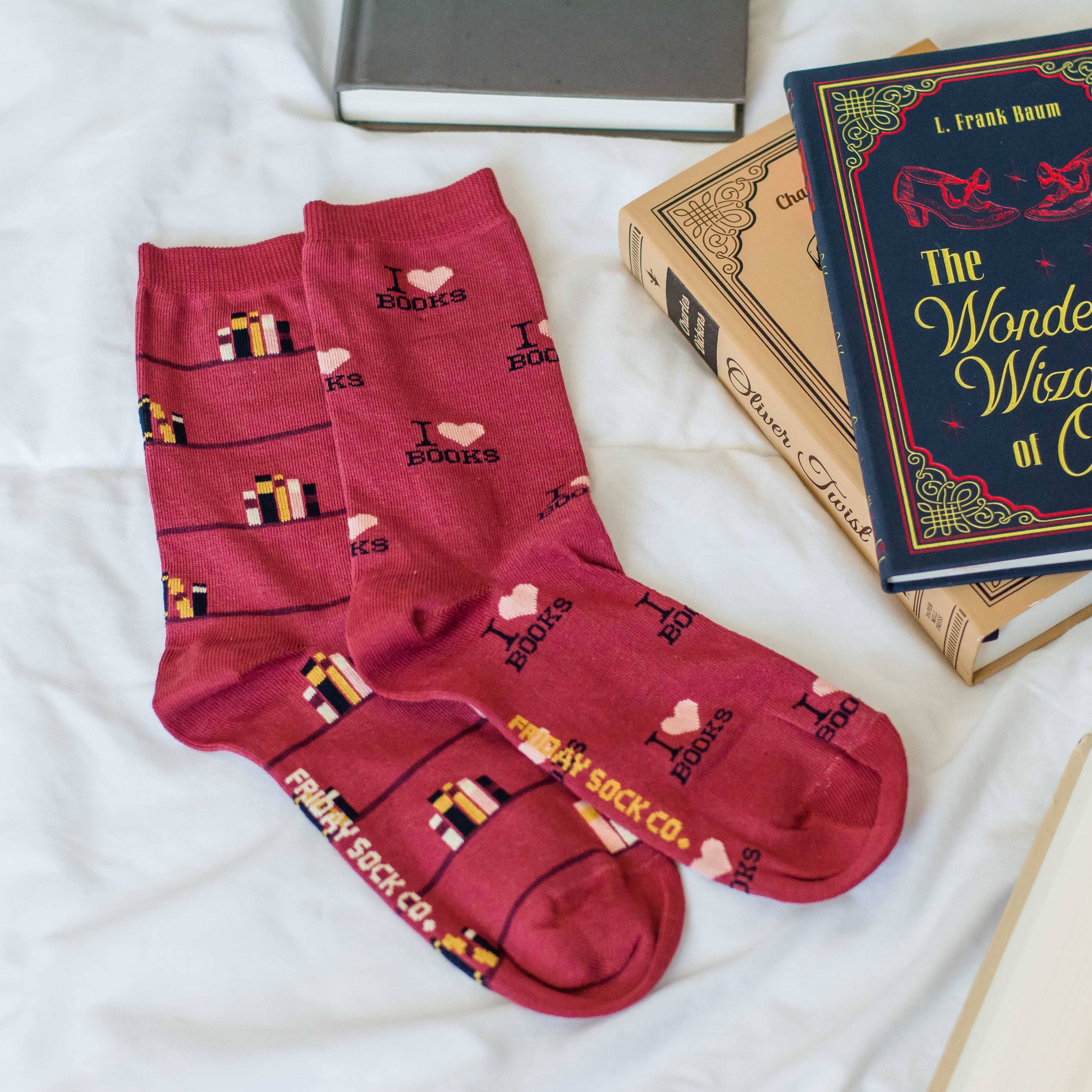 Friday Sock - Women's - I Love Books Socks