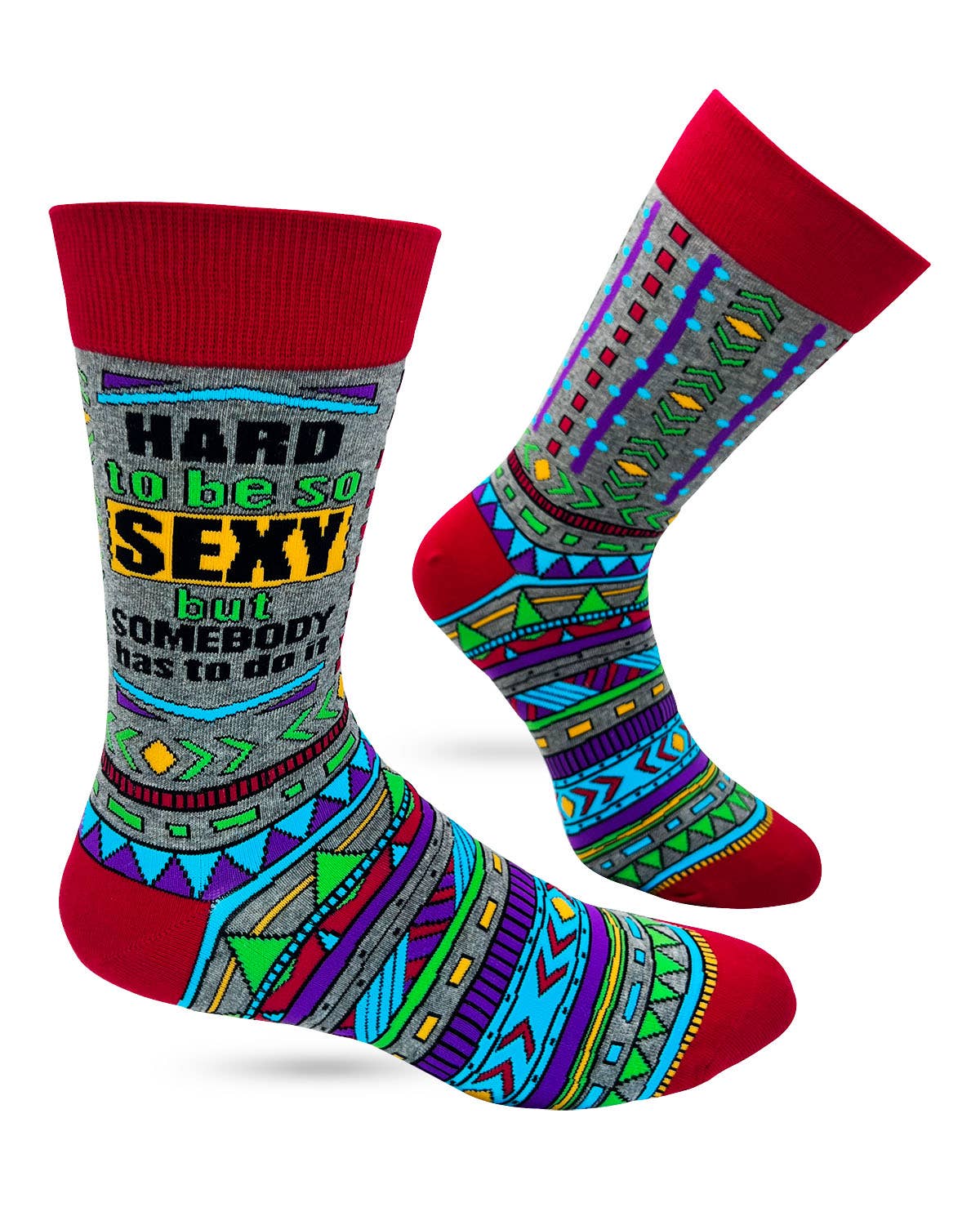 Fabdaz - Hard to Be Sexy But Somebody Has to Do It Men's Novelty Crew Socks