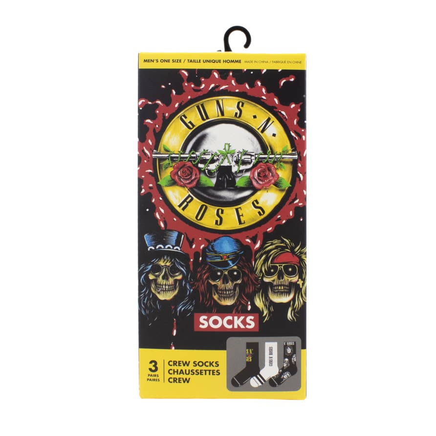 Perri's Socks - Guns N Roses 3 Pack Gift Box Crew Socks