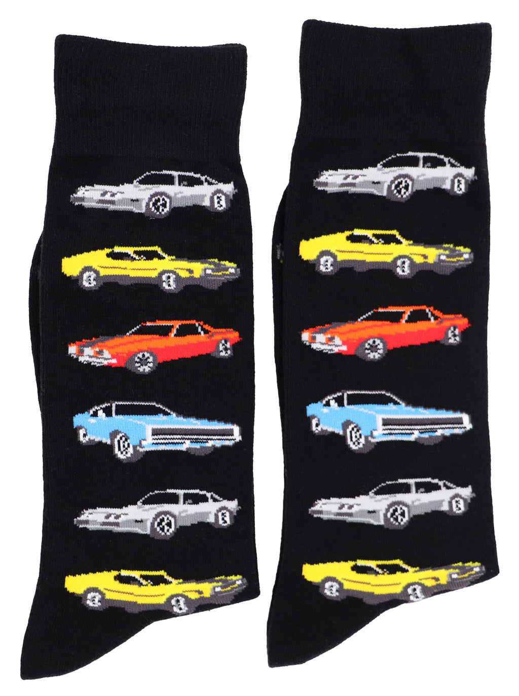 SoXcellent - Fast Cars Black Unisex Crew Novelty Funny Socks - M