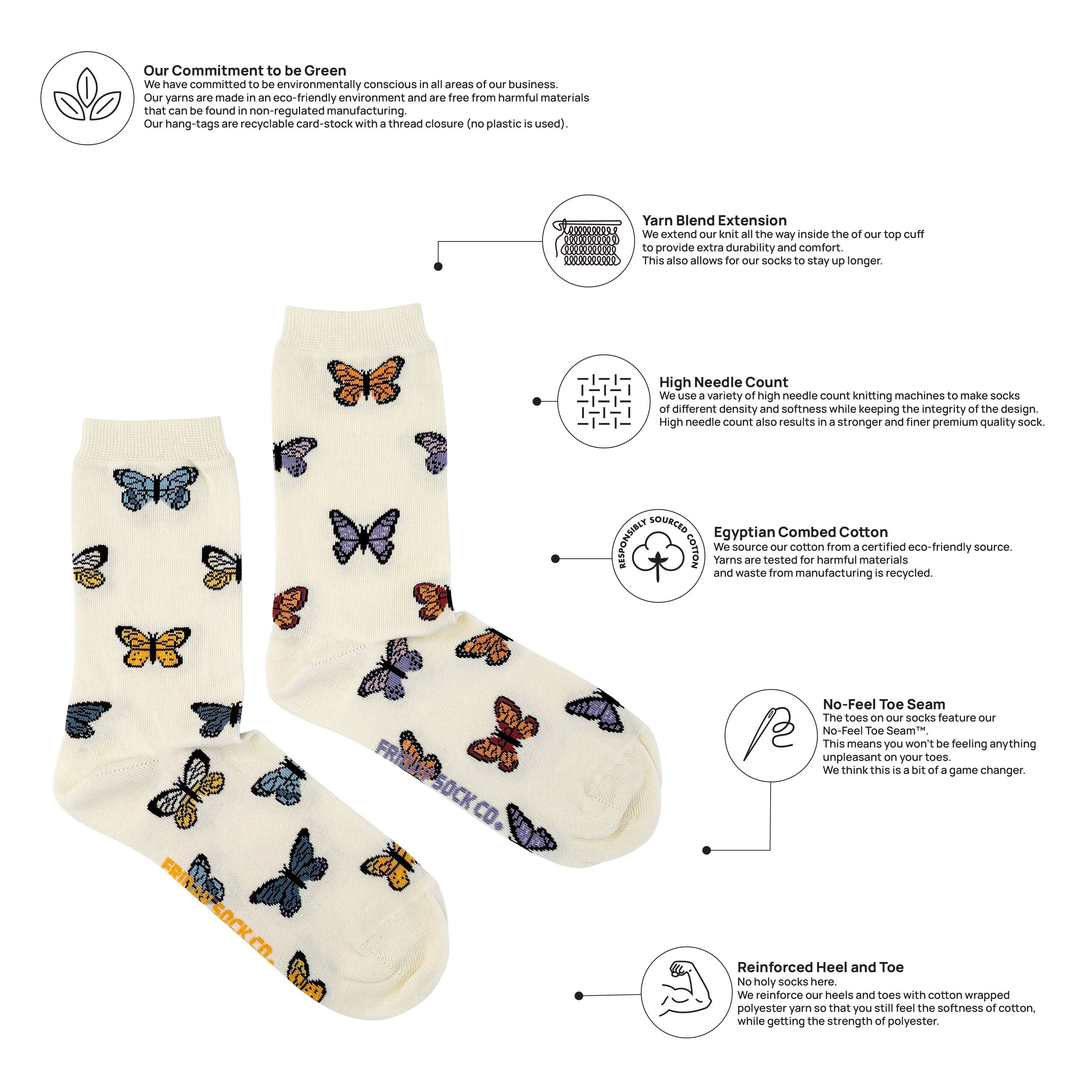 Friday Sock - Women's - Butterfly Socks