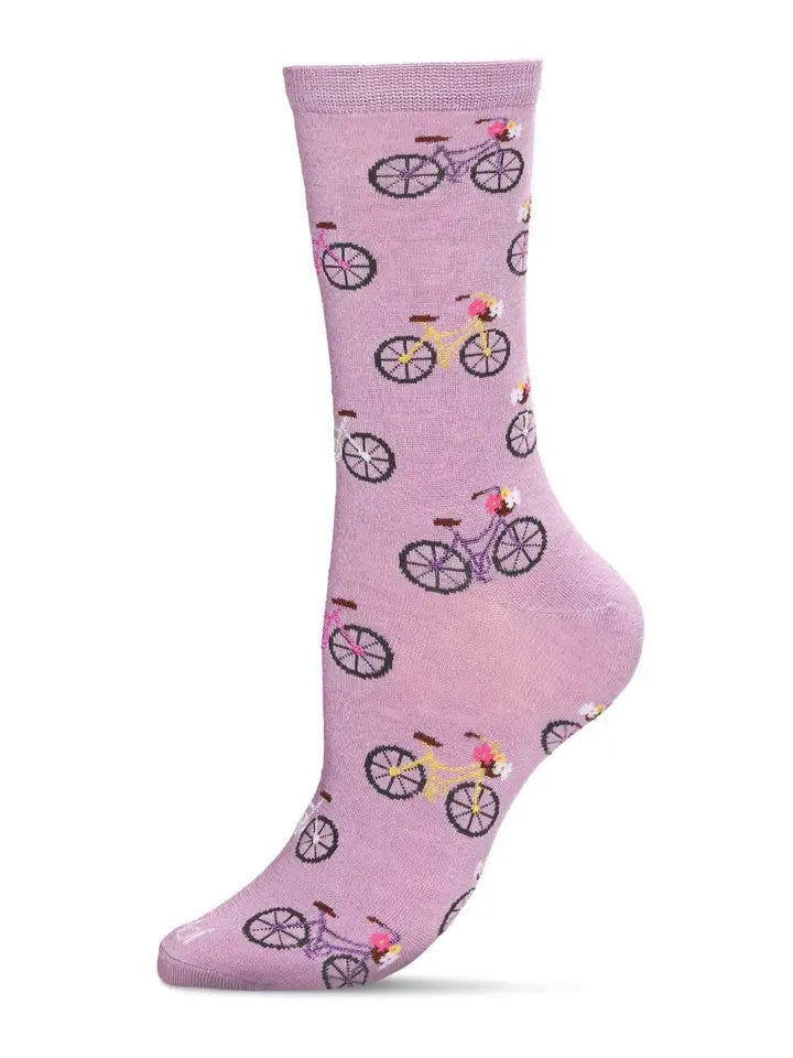 MeMoi - Women's - Time to Ride Bicycles Bamboo Crew Socks