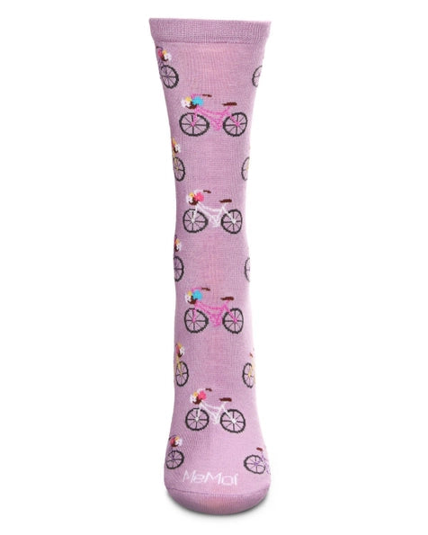 MeMoi - Women's - Time to Ride Bicycles Bamboo Crew Socks