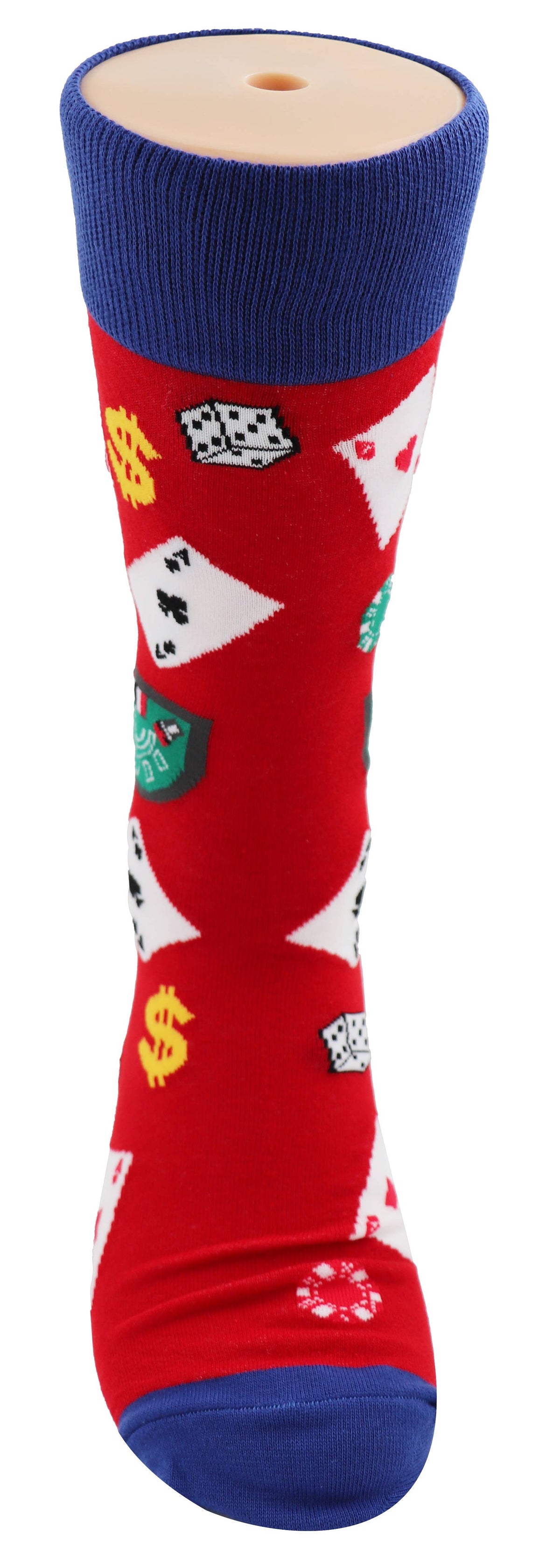 SoXcellent - Casino Play Card Dollar Dice Unisex Novelty Socks - M
