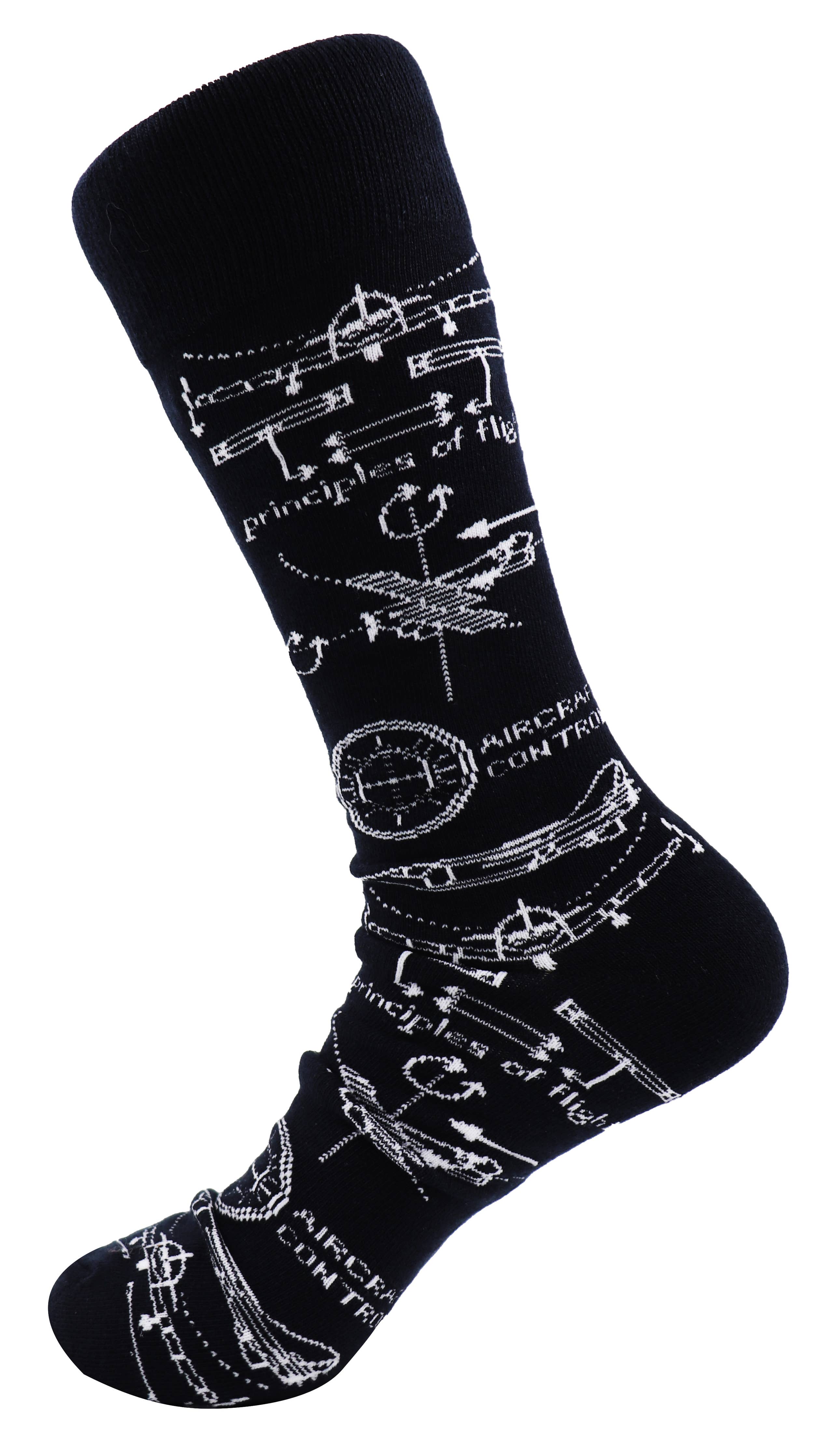 SoXcellent - Principles of Flight Unisex Fun Crew Novelty Funny Socks