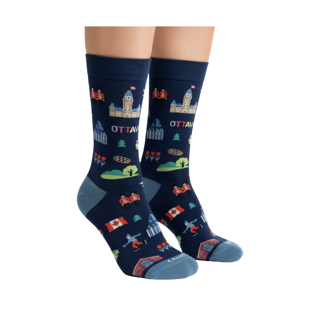 Northern Icons Canada - MEN-Ottawa Canada Landmark Graphic Crew Socks
