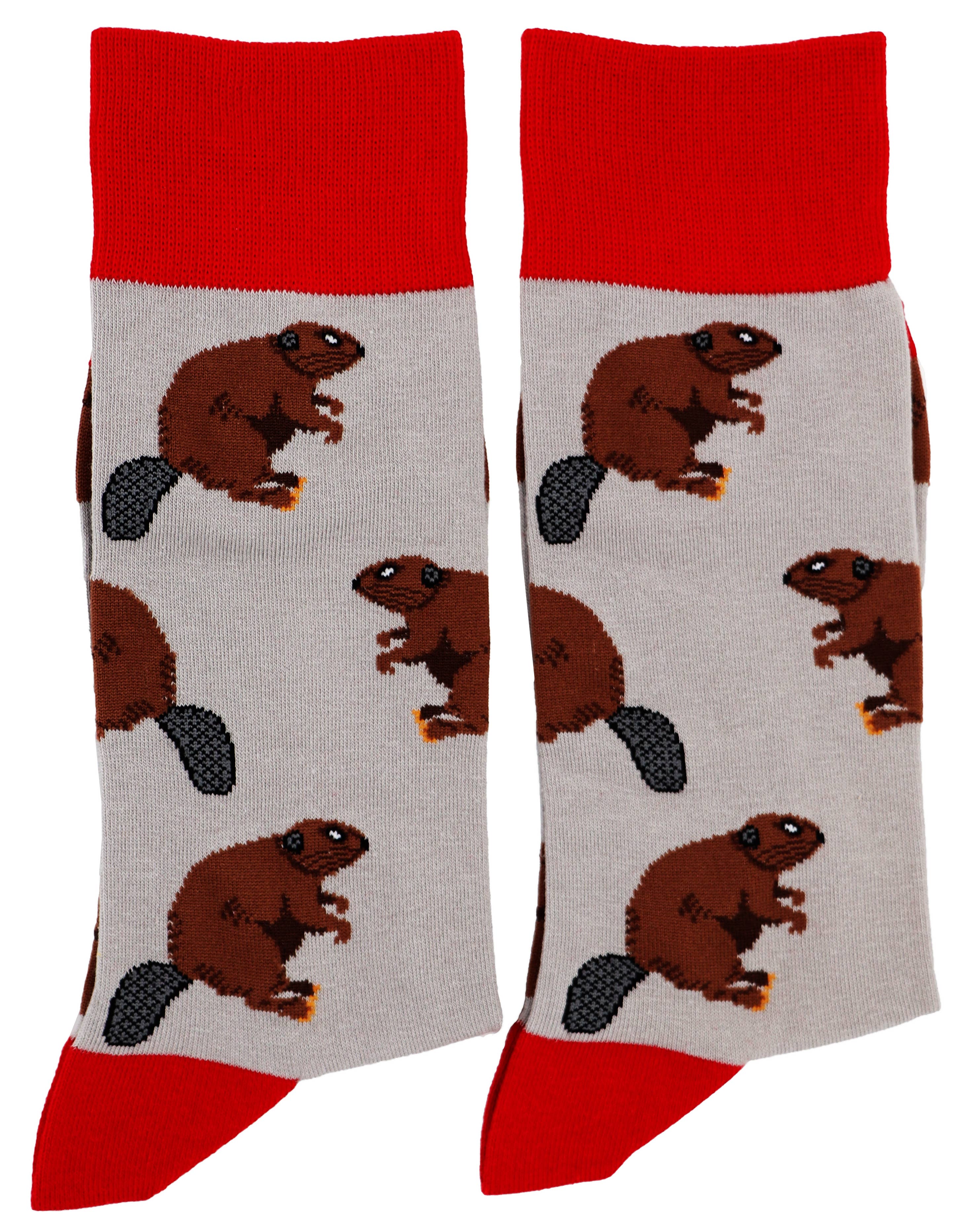 SoXcellent - Beaver Animal Unisex Fun Crew Novelty Funny Socks