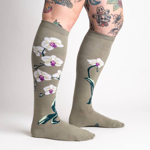 Sock it to Me - Knee High Sock: Orchids