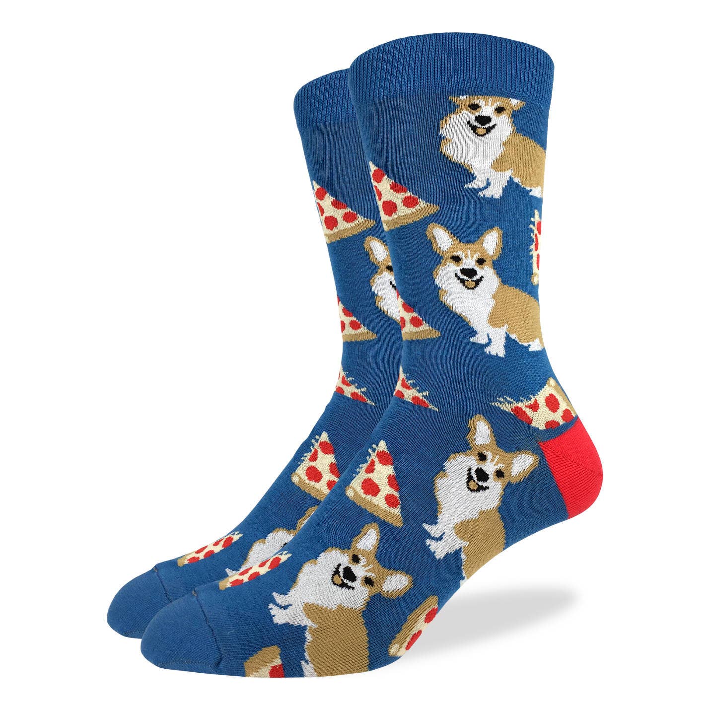 Good Luck Sock - Men's Big & Tall Corgi Pizza Socks