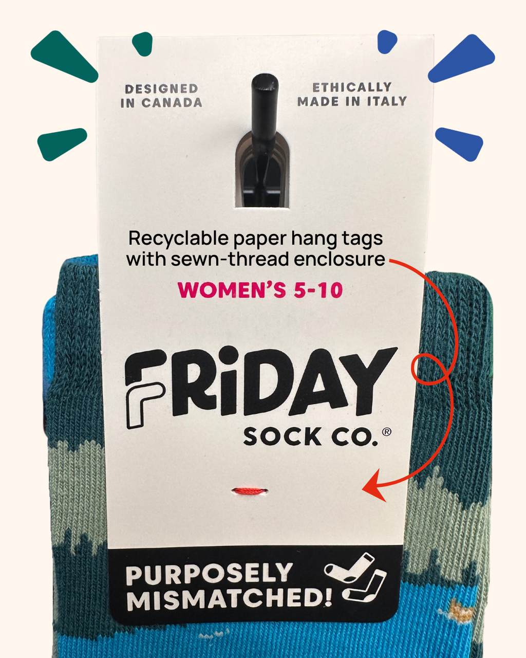 Friday Sock Co. - Women's Jumping Sheep Crew Socks - Colorful & Patterned