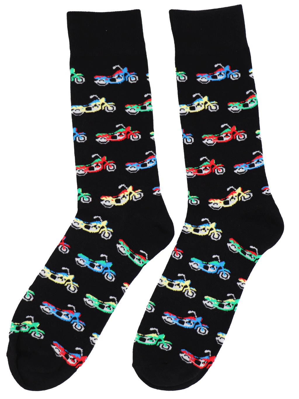 SoXcellent - Motorcycle Black Unisex Crew Novelty Socks (7-12) - M