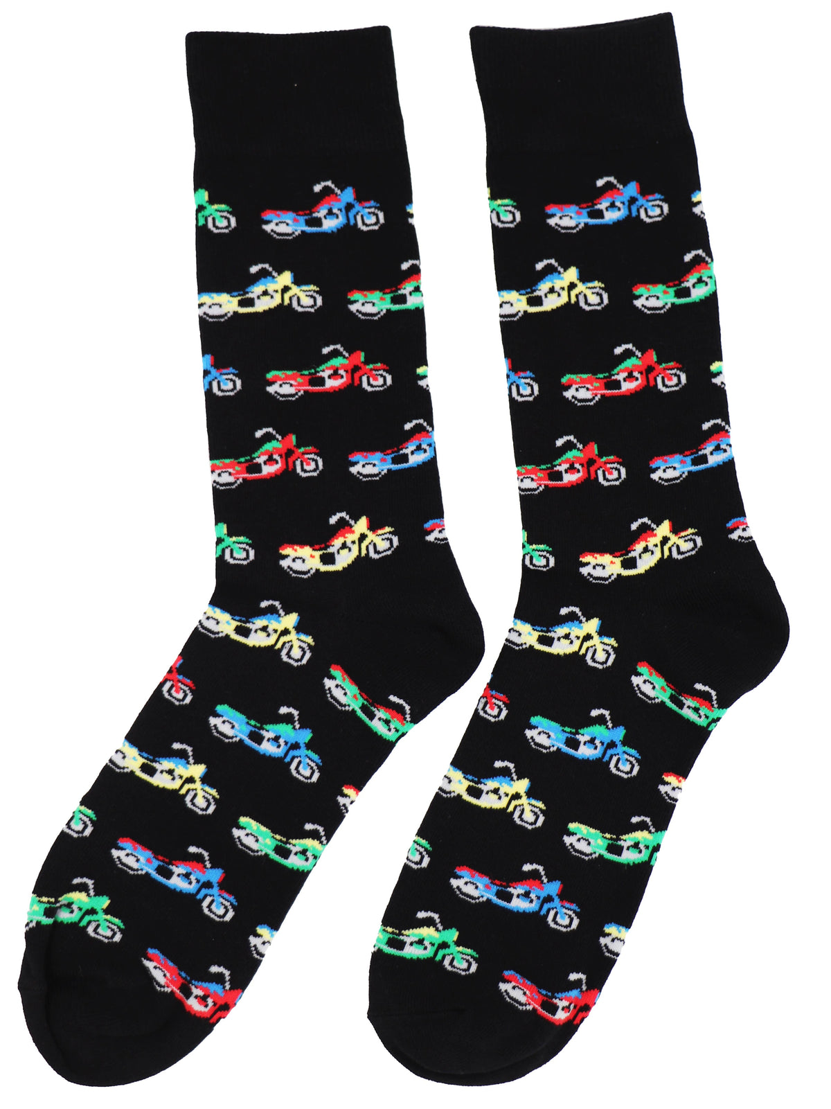 SoXcellent - Motorcycle Black Unisex Crew Novelty Socks (7-12) - M