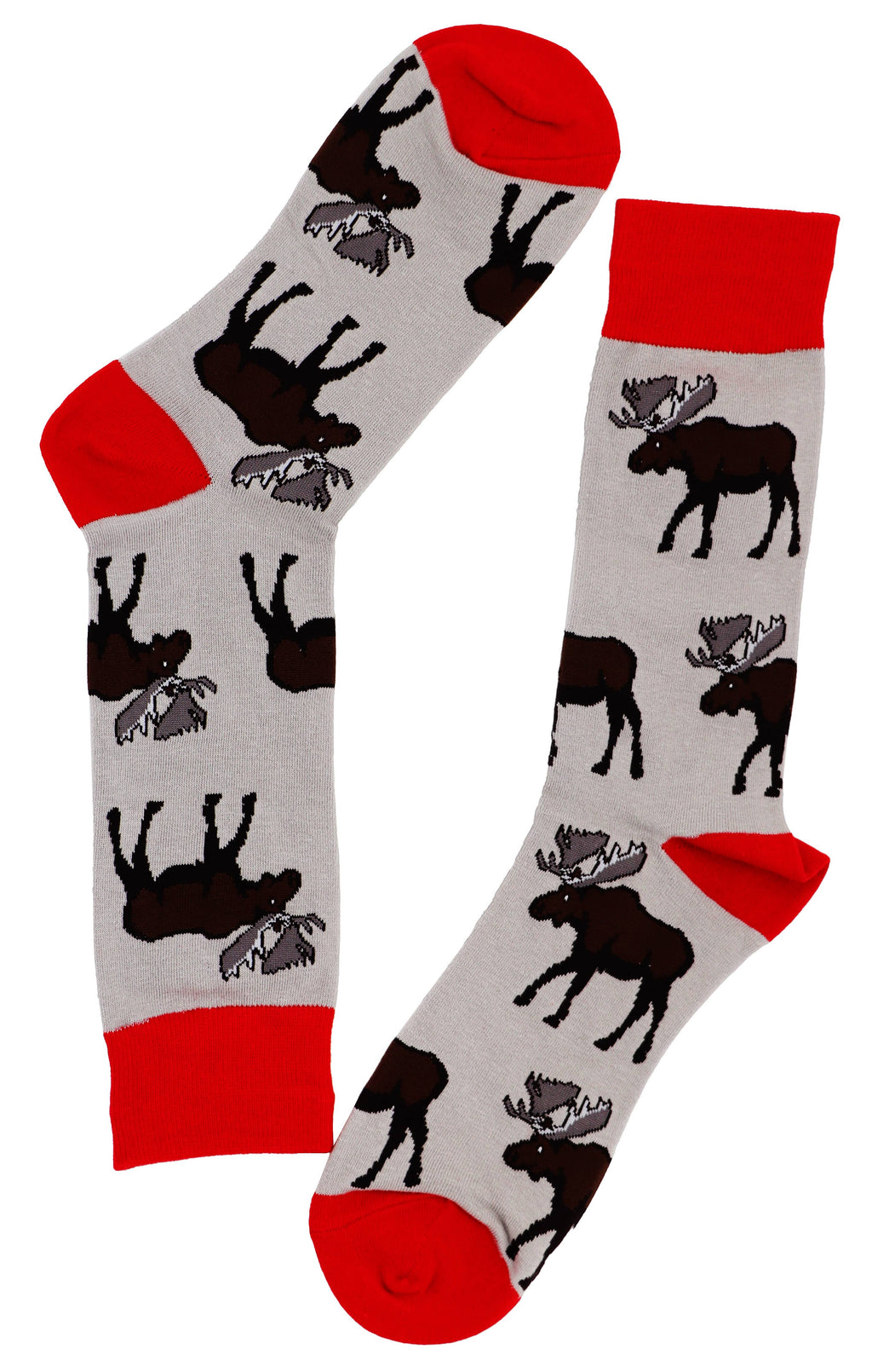 SoXcellent - Moose Unisex Fun Crew Novelty Funny Socks - M