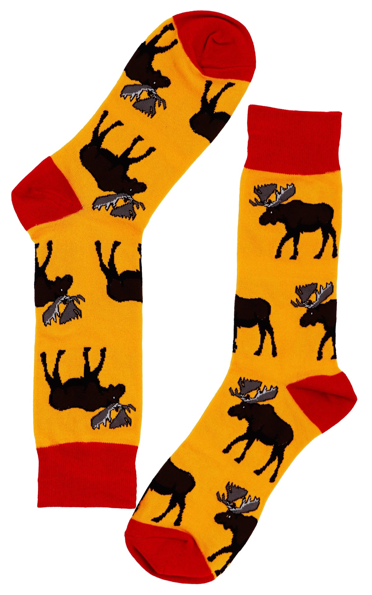 SoXcellent - Moose Unisex Fun Crew Novelty Funny Socks - M