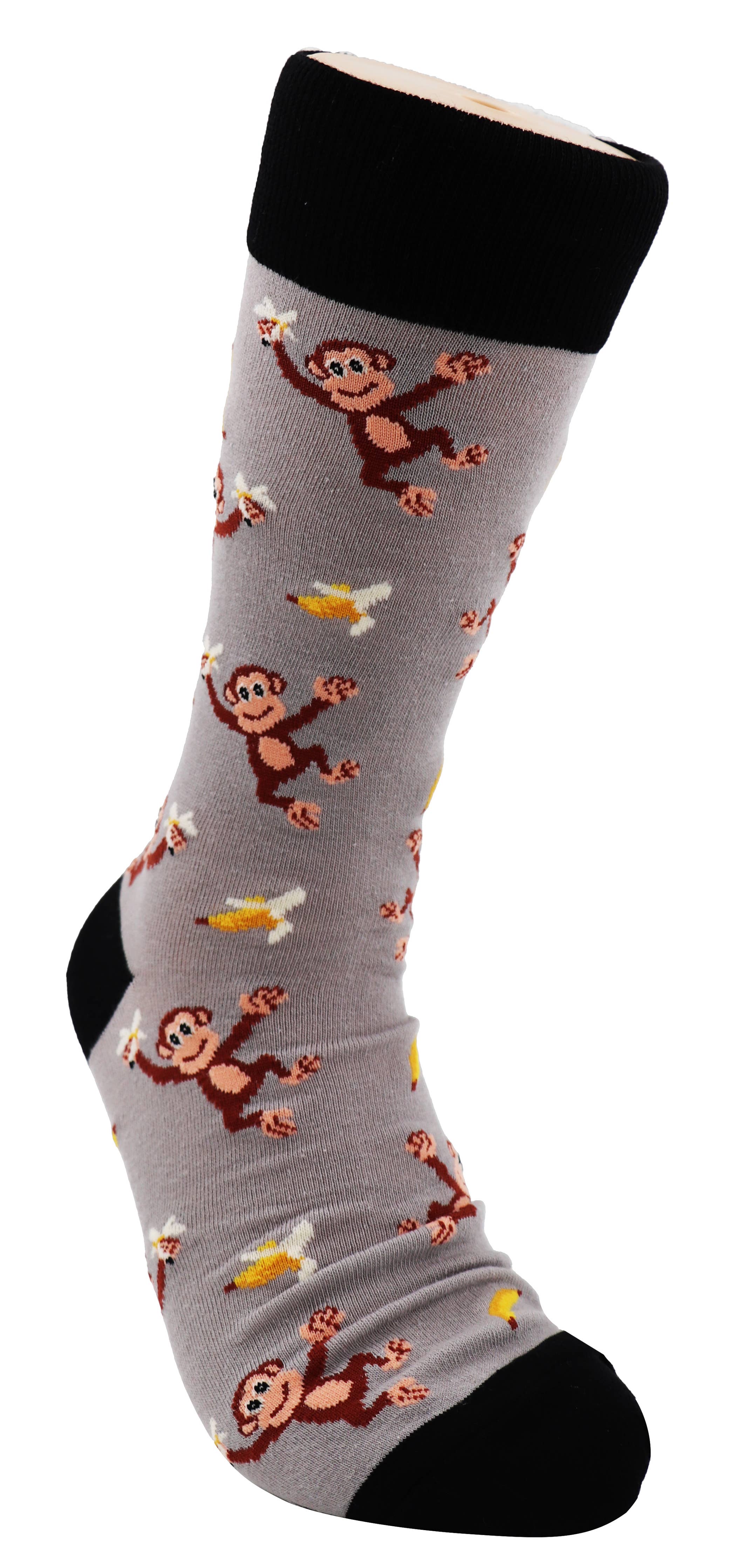 SoXcellent - Monkey Banana Unisex Fun Crew Novelty Funny Socks