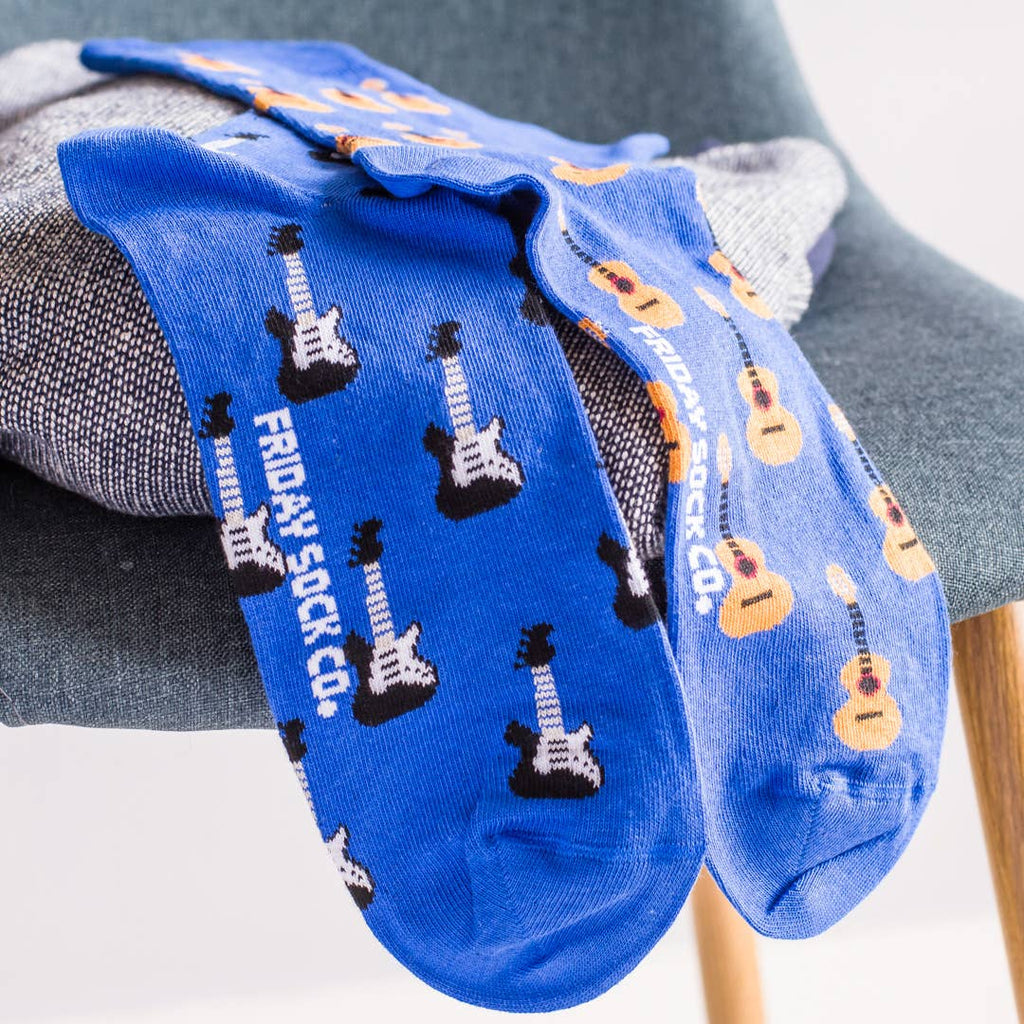 Friday Sock Co. - Men's Acoustic Guitar & Electric Guitar Mid-Calf Socks