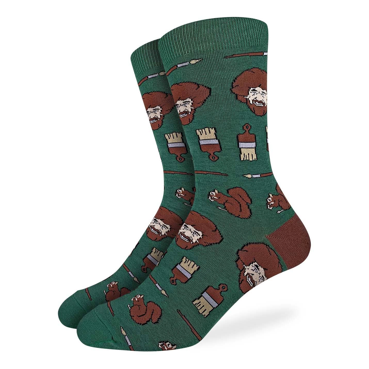 Good Luck Sock - Men's Bob Ross Faces Socks
