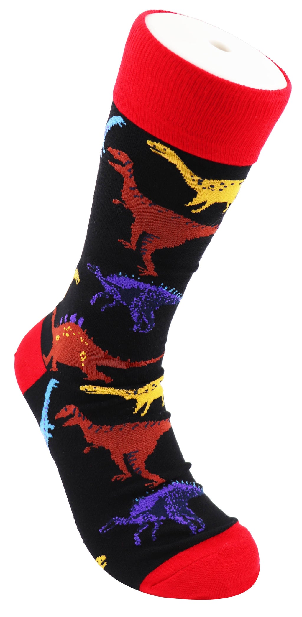 SoXcellent - Dinosaur Animal Unisex Casual Pattern Funny Socks - Red Black