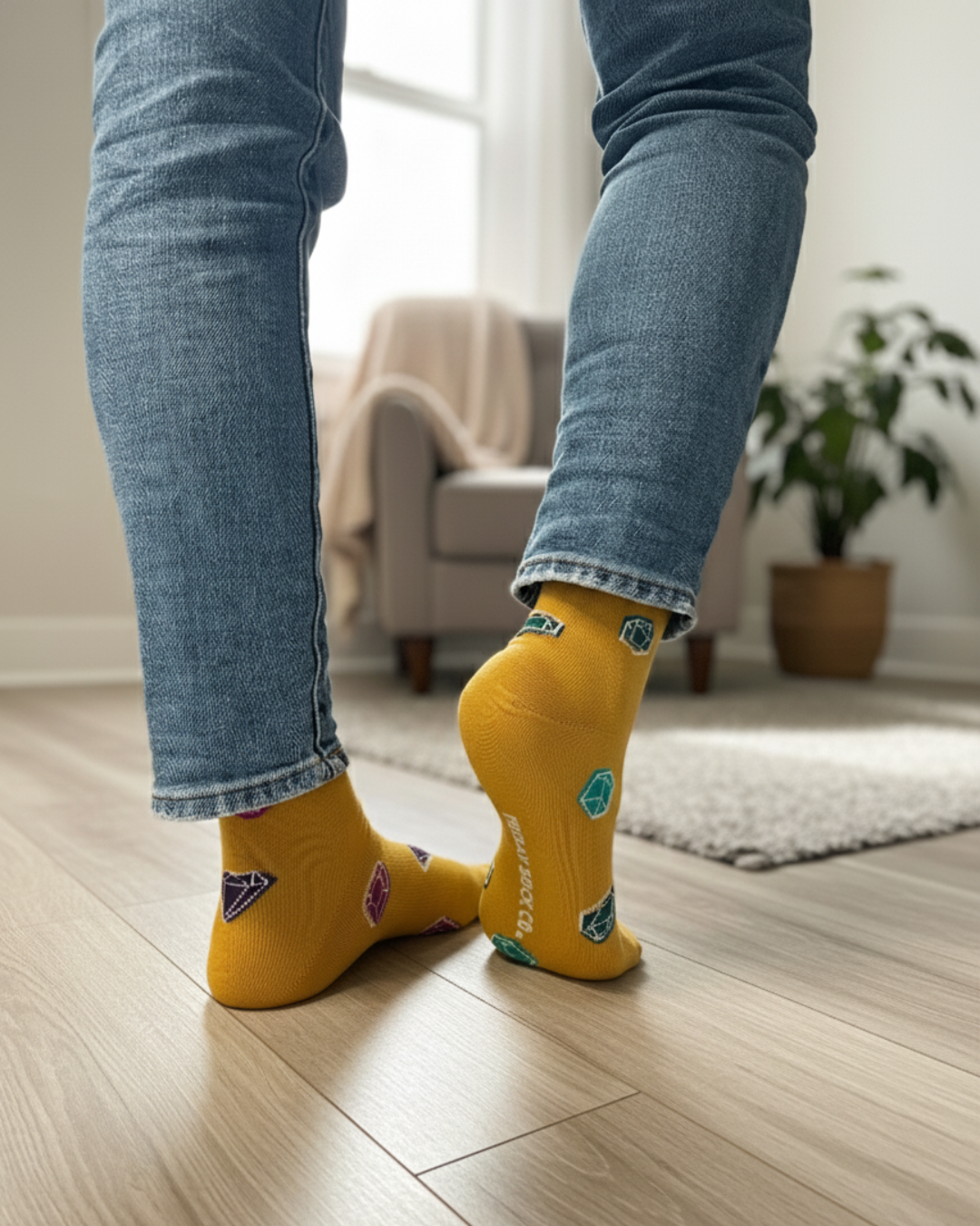 Friday Sock Co. - Women's Scatter Gemstone Crew  Socks - Colorful Gift for Mom