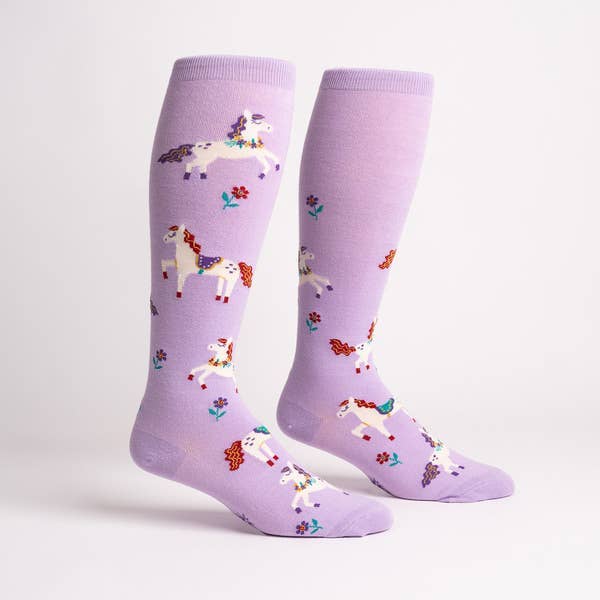 Sock it to Me - Stretch-It Knee High Sock: Prancing Around