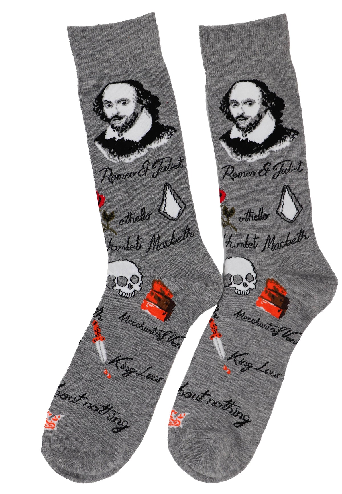 SoXcellent - Shakespeare Unisex Crew Novelty Funny Socks - M