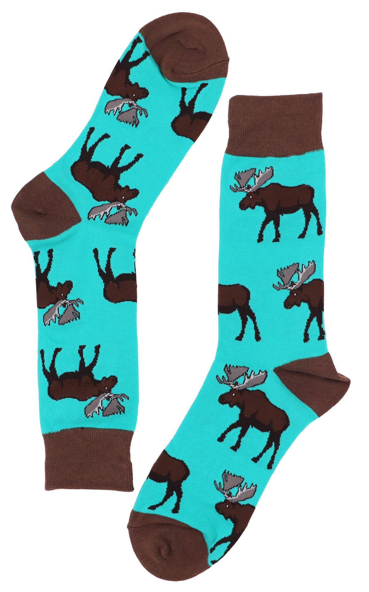 SoXcellent - Moose Unisex Fun Crew Novelty Funny Socks - M
