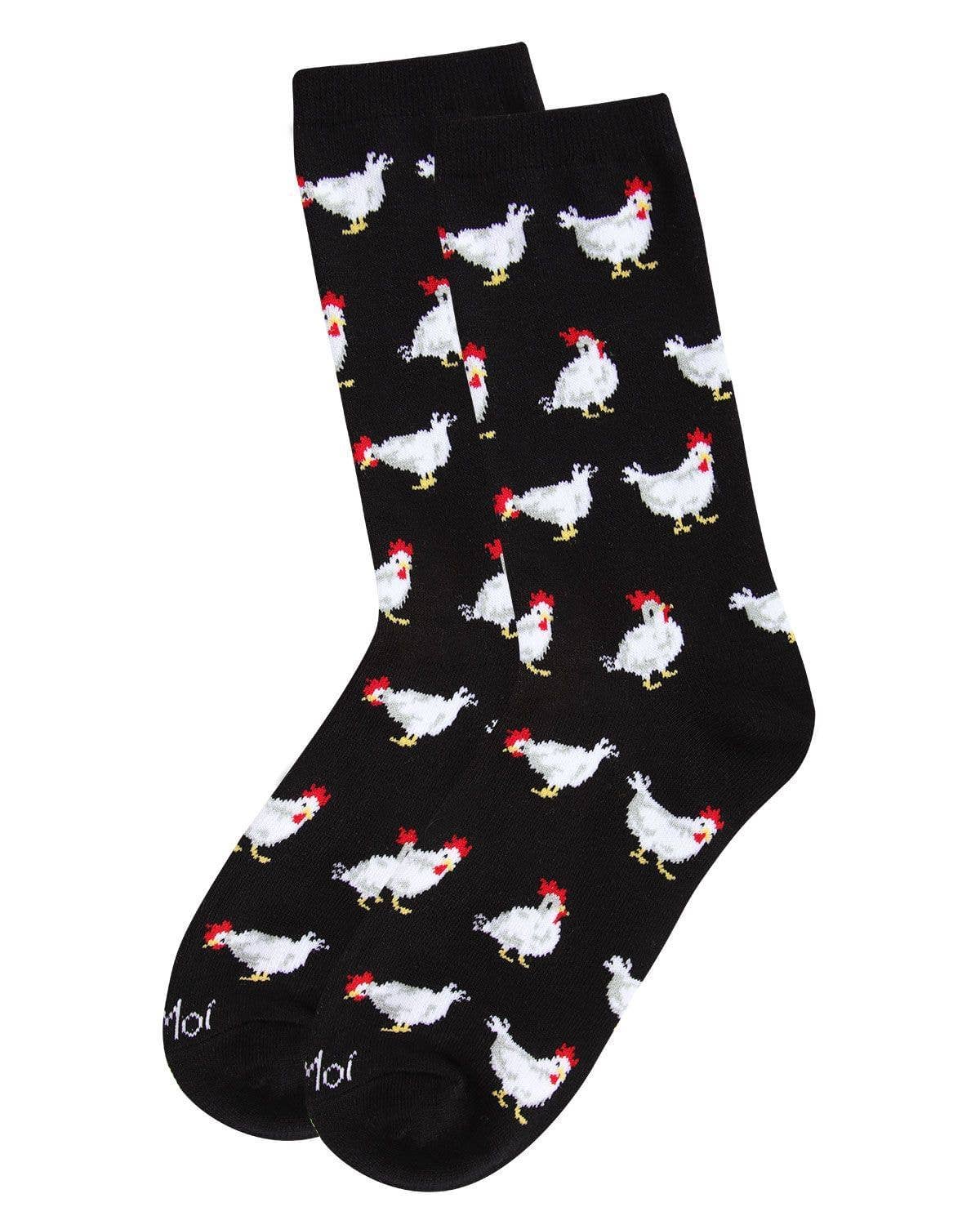 MeMoi - Women's - Chickens - Bamboo Crew Socks