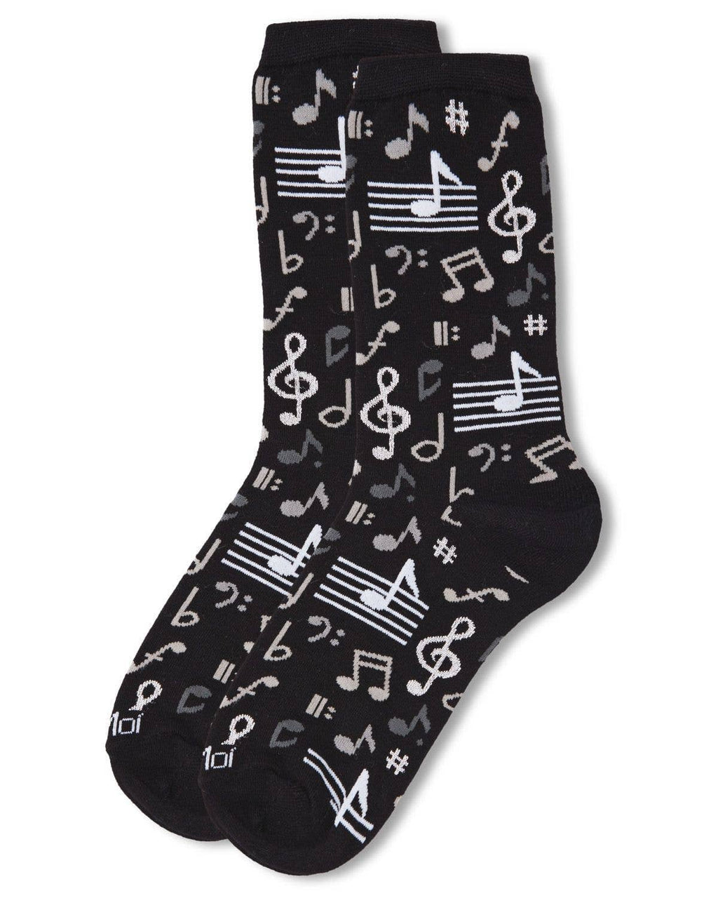 Memoi - Women's - Musical Notes Bamboo Crew Sock