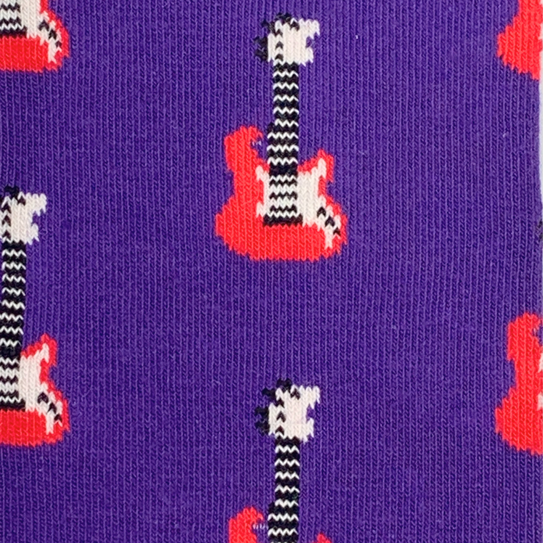 Friday Sock Co. - Men's Electric Guitar  Mid-Calf Socks - Father's Day, Music